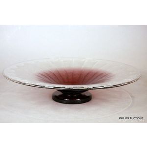 An amethyst and clear glass Art Deco comport by Schneider,&hellip;