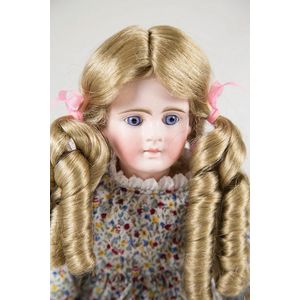 German bisque doll, blue stationary eyes with Belton type head,…