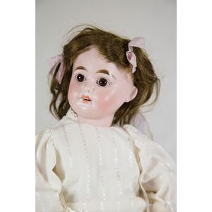 Armand Marseille bisque doll, brown stationary eyes, brown…