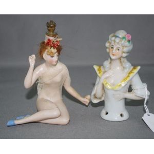 German bathing beauty scent bottle, together with German half…