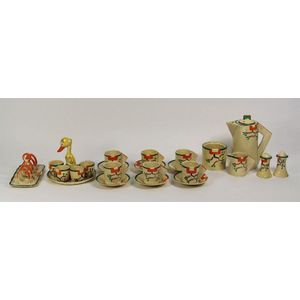 Clarice Cliff Bizarre Ravel part breakfast set, Wilkinson Ltd,…