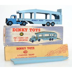 Two Dinky models, including 982 Pullmore car transporter, and…