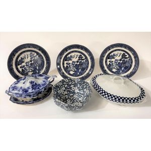 Blue & White Porcelain Collection with Meakin Tureen - Zother - 20th ...