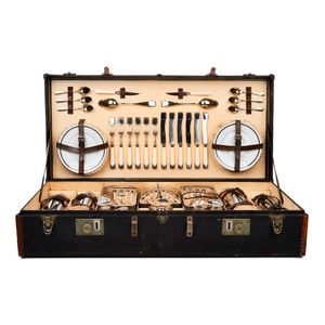 Moritz of Leipzig, cased picnic set, c. 1920, for six people,…