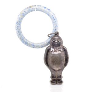 Australian sterling silver figural child's rattle / teething…