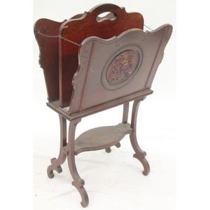 A two-leaf timber music sheet stand, height 80 cm