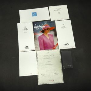 1990 Concorde flight souvenir pack, including 'Hilife' magazine,…