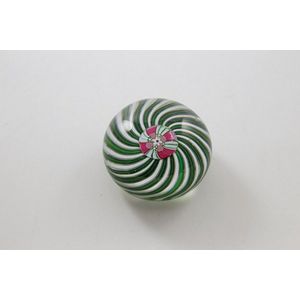 Mid 19th century Clichy swirl paperweight green and white canes