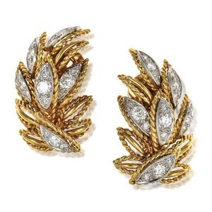 Diamond Leaf Earrings by Van Cleef & Arpels, Paris circa 1960