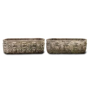 A pair of good foliate moulded oval planters, French 19th…