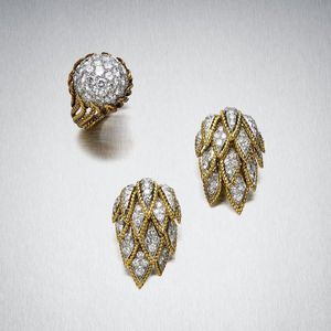 Diamond Leaf Earrings by Van Cleef & Arpels, Paris circa 1960