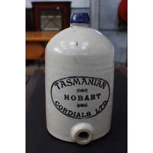 Tasmanian Cordials limited Hobart Demijohn, blue top, 31 cm,…