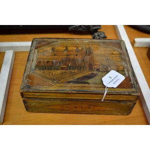 Antique French straw work box, prisoner of War example,…