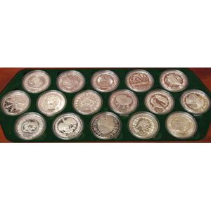 Sydney Olympics silver coin collection, cased, 16 proof coins,…