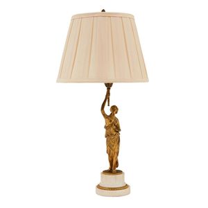 A French ormolu table lamp, late 19th century, in the form of a…