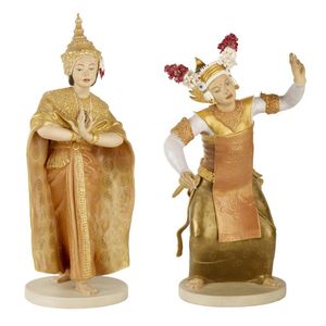 A pair of Royal Worcester models of Siam and Bali, modelled by&hellip;