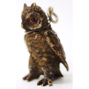 Antique Bergman Austrian bronze owl figure standing owl figure,…