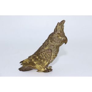 Bronze figurine, antique gilded bronze study of a standing…