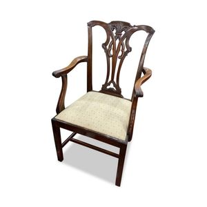 Mahogany Georgian Armchair with Scrolled Upholstered Seat - Seating ...