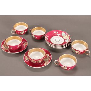 Set of six late 19th/20th century Russian Kuznetsov porcelain…