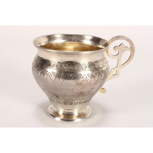 19th century Russian silver charka, marked, Moscow, 1878, 84,…