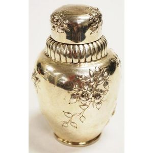 Vintage sterling silver tea caddy in the form of a ginger jar,…