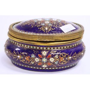 French decorative ceramic trinket box applied decoration on…