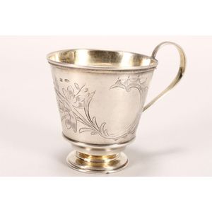 Russian silver charka, marked 84, B.F (in Cyrillic), of…