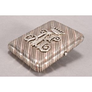 19th century Russian silver cigarette case, marked, St.…