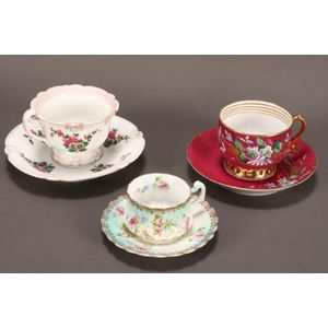 Three Russian 19th/20th century porcelain cups and saucers, by…