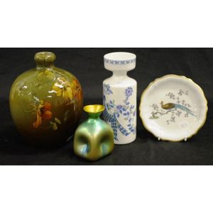 Group four Continental ceramic pieces including Zsolnay,…