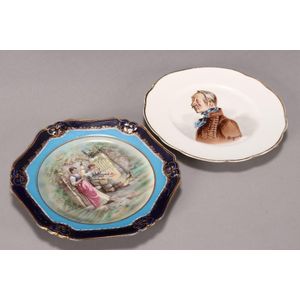Russian Kuznetsov porcelain plate, of scalloped form, decorated…