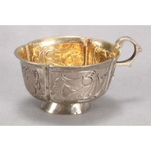 Russian silver lobed charka, marked Moscow, 1789?(rubbed), A.O…
