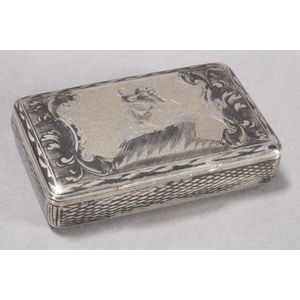 Mid 19th century Russian silver snuff box, marked 84 kokoshnik,…