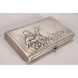 Early 20th century Russian silver cigarette case, marked,…