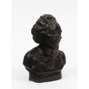 Kerryl Australian ceramic bust of an aboriginal man, incised…