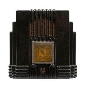 A.W.A. 'Empire State' the Fisk Radiolette, black Bakelite case…