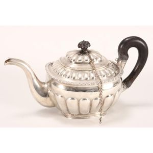 19th century Russian silver teapot, marks erased and later…