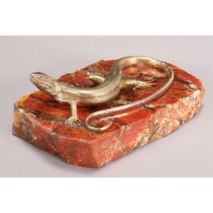 Russian gilt silver lizard, impressed marks, 84 and maker, with…