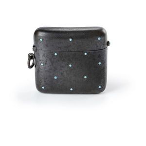 Steel vesta case in the Russian manner, set with 13 turquoise…