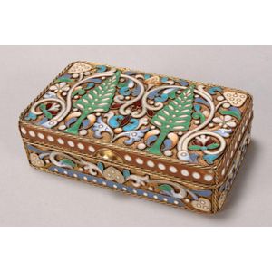 Russian gilt silver enamel snuff box, impressed marks to base,…