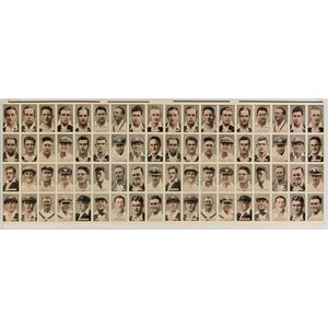 1934-35 Allens 'Cricketers', uncut sheet of 72 with two sets of…