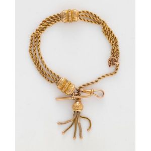 Ladies 9ct Yellow Gold Double Row Rope Bracelet