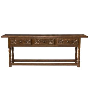 Distressed Oak Console Table with Floral Drawers by Drexel - United ...