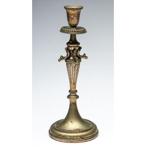 An 800 silver continental candlestick, height 26 cm