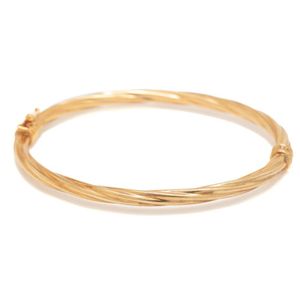 14K Gold Hollow Hinged 4.8mm Bangle Bracelet | One Size | Bracelets Bangle Bracelets