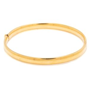 9ct Gold Hinged Bangle with Box Clasp - Bracelets/Bangles - Jewellery