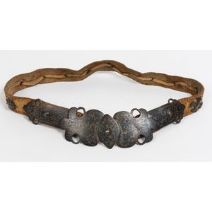 A silver and niello decorated belt buckle and mount, Russian,…