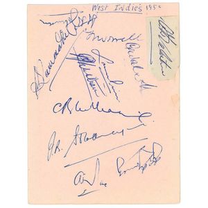 1950 West Indies tour to England, autograph page with 11&hellip;
