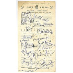 West Indies: 1957 Middlesex v West Indies scorecard with 17&hellip;